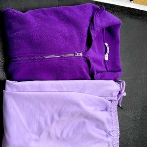 Never worn sweatshirt, jogging pants with zipper pockets, and sweatshirt